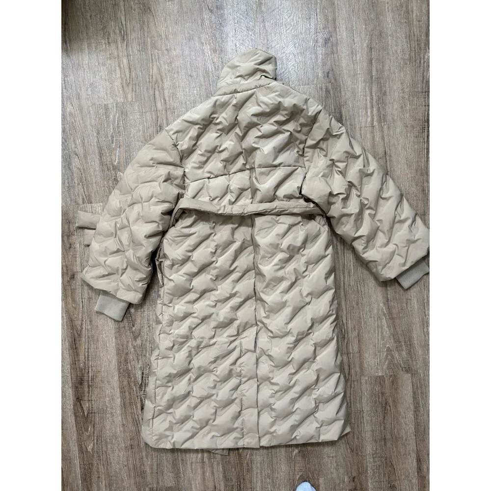 Nike Therma Fit Oversized Swoosh Trench Coat Beige Women’s Sz XS IB2010-247